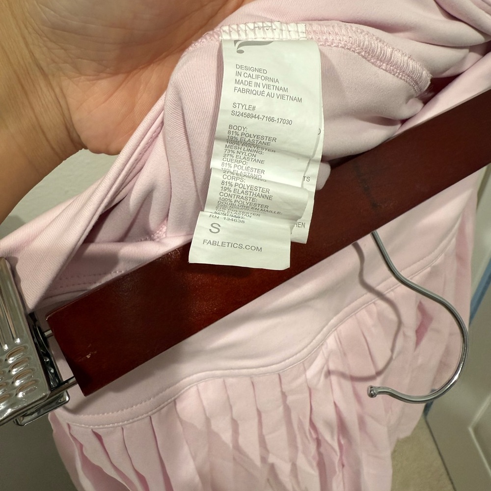 Fabletics Pink Pleated Skater Mini Skirt - Picture 3 of 3